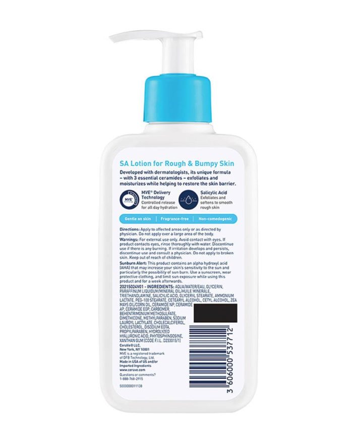 SA-Lotion-for-Rough-and-Bumpy-Skin-Back-700x875-v1 CERAVE SA Lotion for Rough and Bumpy Skin - Image 3