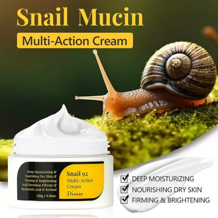 Disaar Snail Mucin Multi Action Cream 92 Snail Filtrate Hyaluronic Acid Deep Moisturizing Brightening Firming Daily Facial Care - Image 2